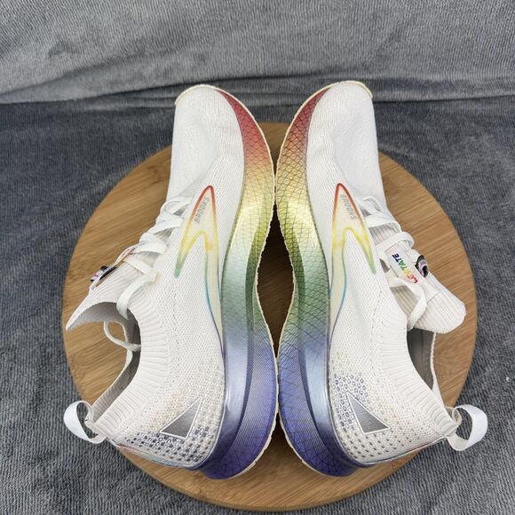 Brooks Levitate Run Proud Shoes Mens Size 9 White Rainbow Sneakers 1103721D197 - Picture 7 of 11